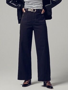 J Crew sailor slim wide leg chino pant 30 black timeless minimalist old money